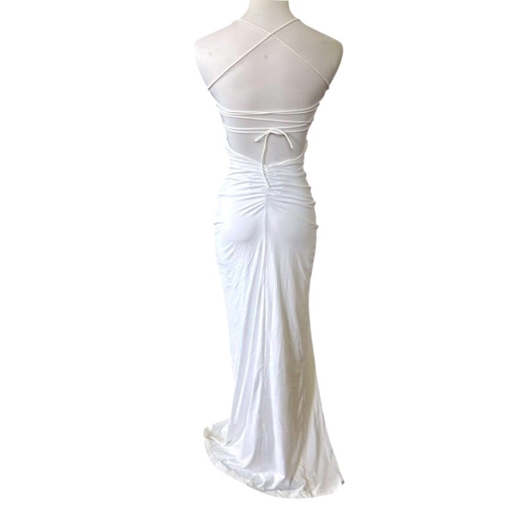 NWT‎ BabyBoo Victoria Maxi Dress Size XS White Strappy Back